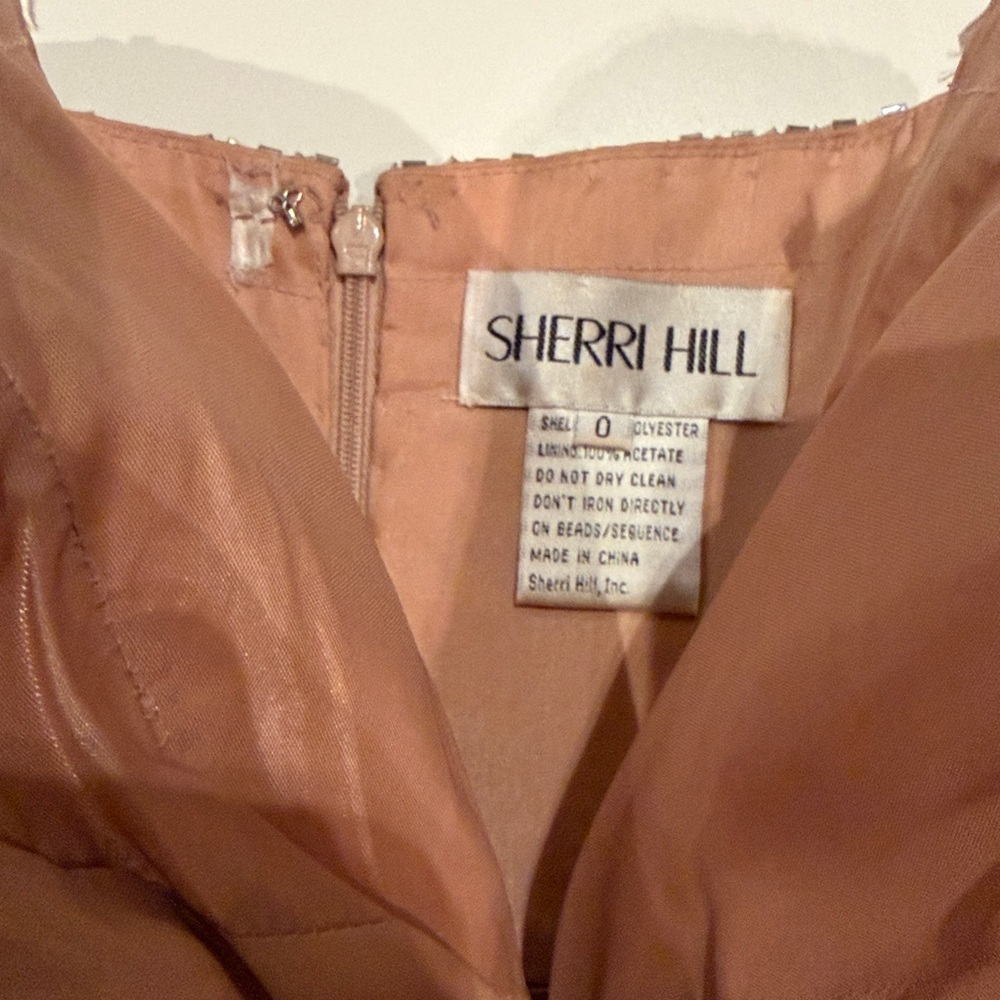 Sherri Hill size 0 dress with peach Tulle and Silver Embellishments - Picture 3 of 7